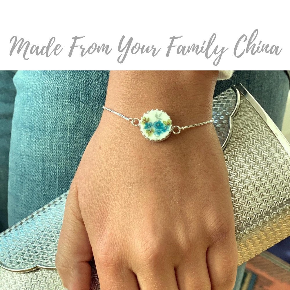 CUSTOM ORDER Dainty Adjustable China Bolo Bracelet, Broken China Jewelry, Personalized Jewelry, Made From Your China, Custom Jewelry