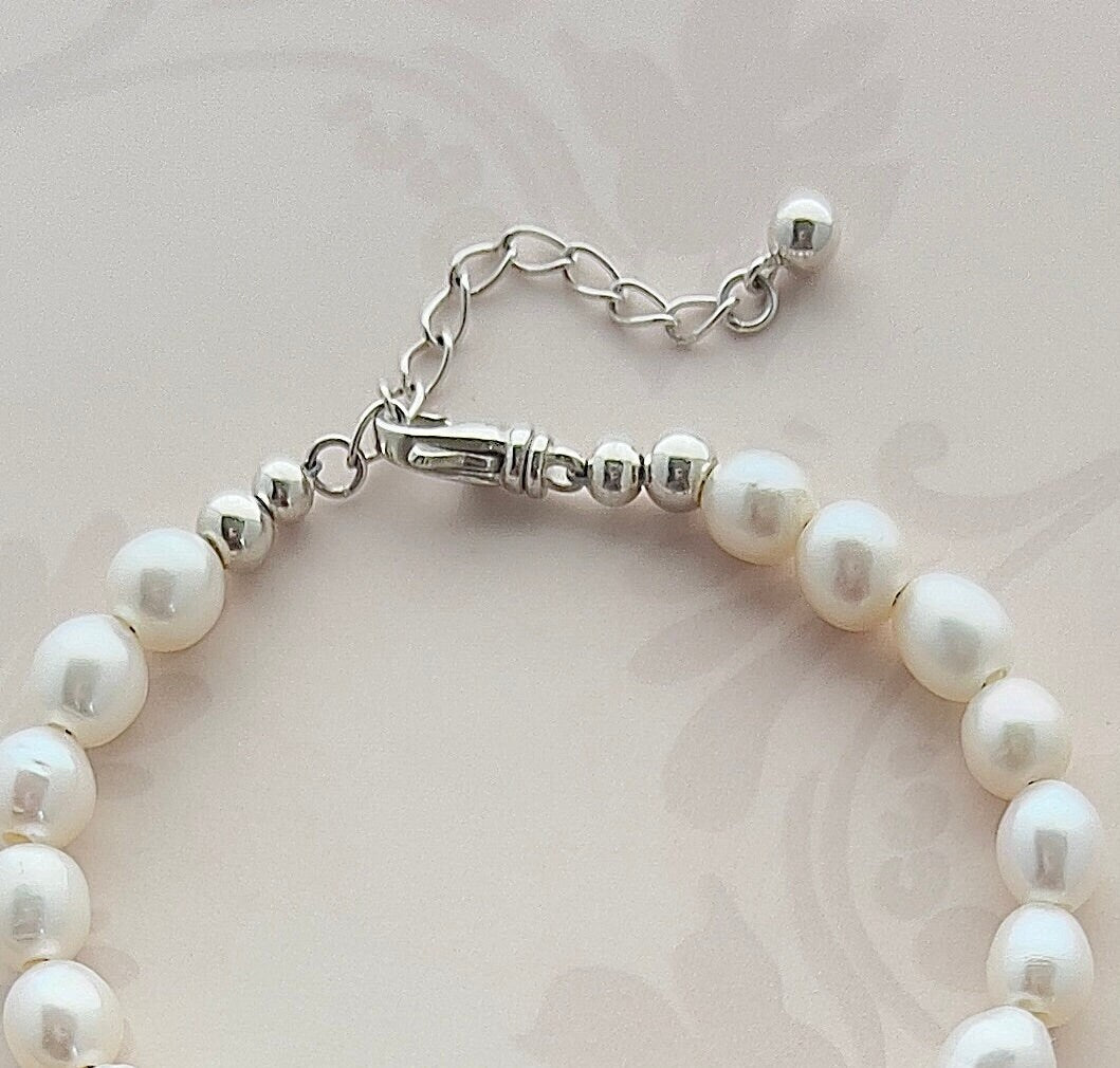 18th Anniversary Porcelain Gift for Wife, Shelley Dainty Blue Jewelry, Pearl Bracelet, Broken China Jewelry