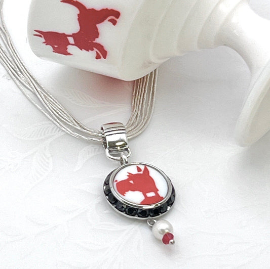Retro Milk Glass Scottie Dog, Broken China Jewelry Pendant Necklace, Scottish Terrier Jewelry, Vintage Glass