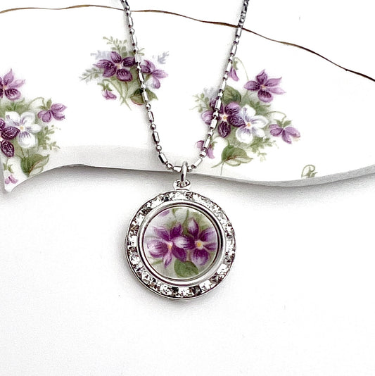 Dainty Purple Violet Necklace